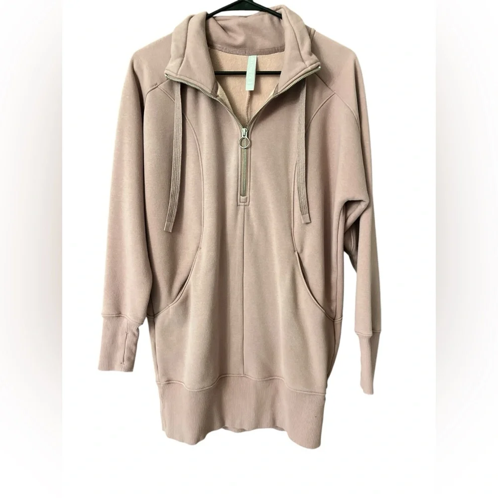 Athleta Cozy Karma 1/4 Zip Dress, Dogwood Mauve